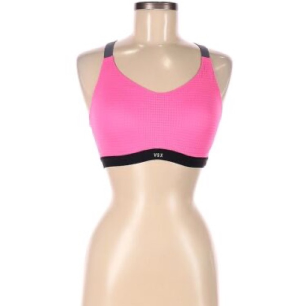 Victoria’s Secret sport pink black gray racer back sports bra